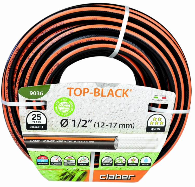 Claber Wąż 1/2" Top Black 12-17mm 1 mb
