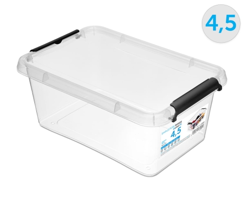 Pojemnik Plastikowy Transparentny 4,5L z Pokrywą SimpleStore Pudło