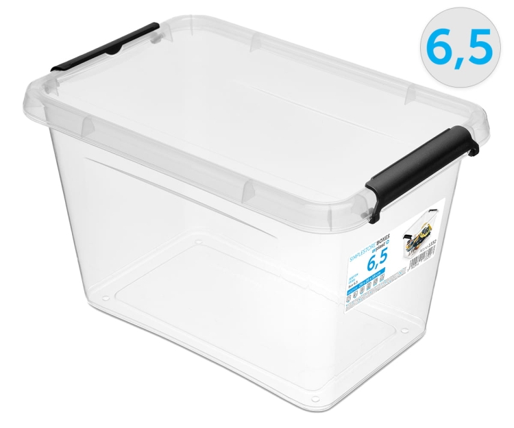 Pojemnik Plastikowy Transparentny 6,5L z Pokrywą SimpleStore Pudło