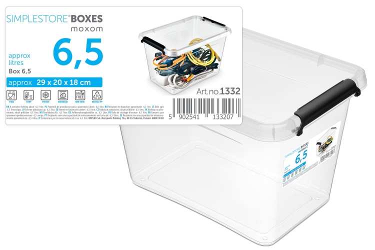 Pojemnik Plastikowy Transparentny 6,5L z Pokrywą SimpleStore Pudło