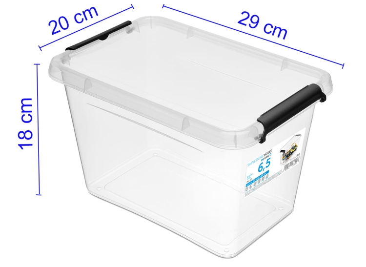 Pojemnik Plastikowy Transparentny 6,5L z Pokrywą SimpleStore Pudło