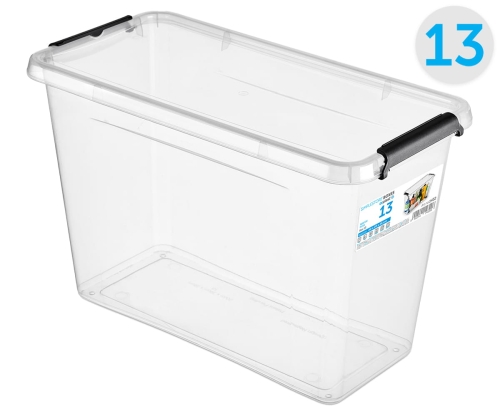 Pojemnik Plastikowy Transparentny 13L z Pokrywą SimpleStore Pudło