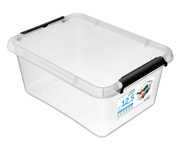 Pojemnik Plastikowy Transparentny 12,5L z Pokrywą SimpleStore Pudło
