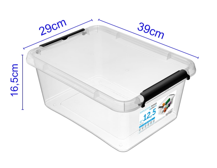 Pojemnik Plastikowy Transparentny 12,5L z Pokrywą SimpleStore Pudło