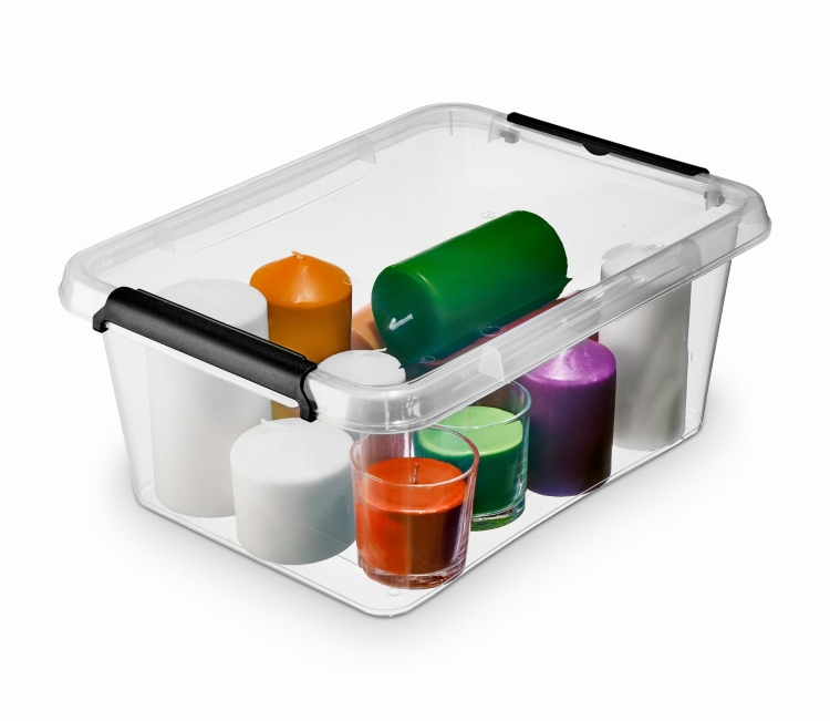 Pojemnik Plastikowy Transparentny 12,5L z Pokrywą SimpleStore Pudło