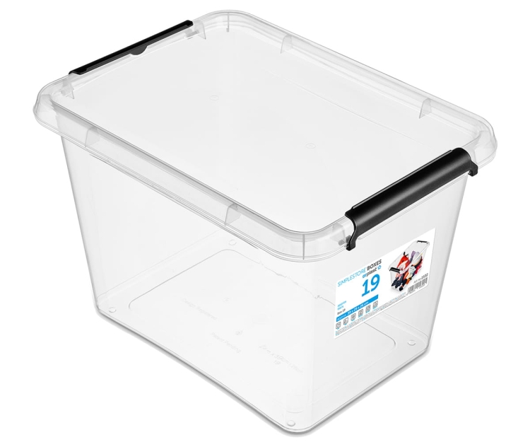 Pojemnik Plastikowy Transparentny 19L z Pokrywą SimpleStore Pudło