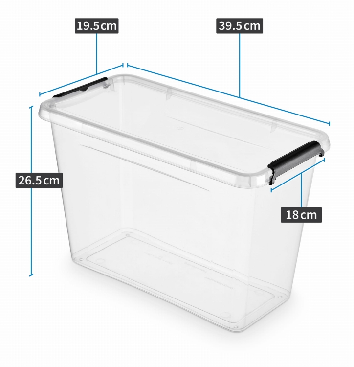 Pojemnik Plastikowy Transparentny 13L z Pokrywą SimpleStore Pudło
