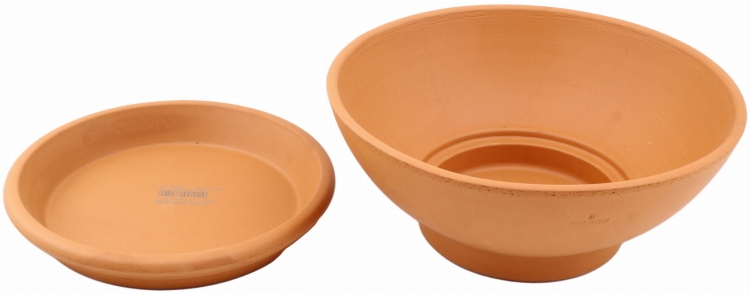 DEGREA Misa Ciotolone D26 Ceramiczna Terakota 26cm + Podstawek D21 cm