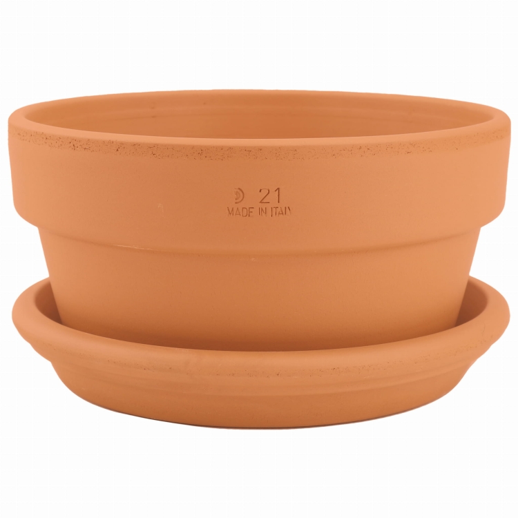 DEGREA Doniczka MINI VASO D21 Ceramiczna Terakota NISKA 21cm