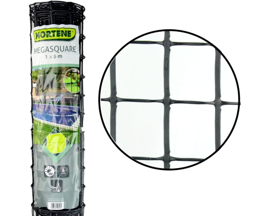 NORTENE Siatka MEGASQUARE 50mm PCV ANTRACYT 1x5m
