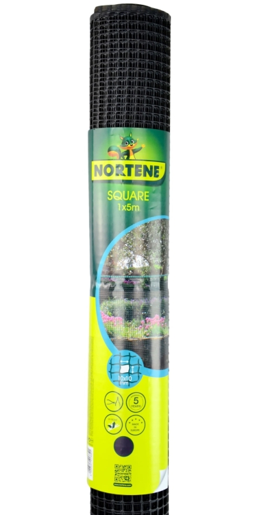 NORTENE Siatka SQUARE 10mm Plastikowa ANTRACYT 1x5m