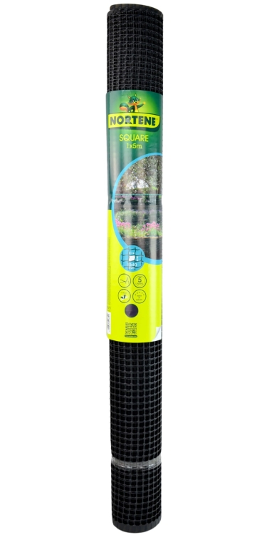 NORTENE Siatka SQUARE 10mm Plastikowa ANTRACYT 1x5m