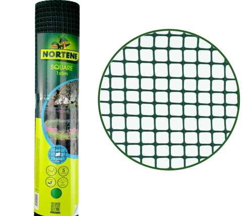 NORTENE Siatka SQUARE 10mm Plastikowa ZIELONA 1x5m