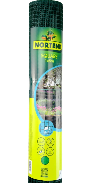 NORTENE Siatka SQUARE 10mm Plastikowa ZIELONA 1x5m