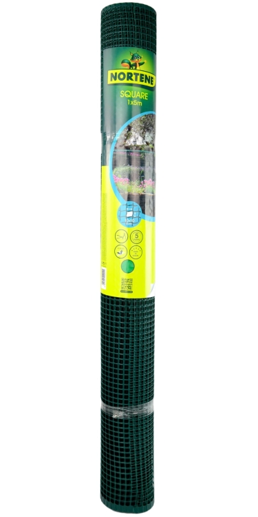 NORTENE Siatka SQUARE 10mm Plastikowa ZIELONA 1x5m