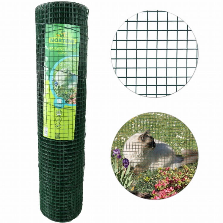 Nortene Siatka Metalowa Fensanet Plast 1x25m 19mm 1,1mm Zielona