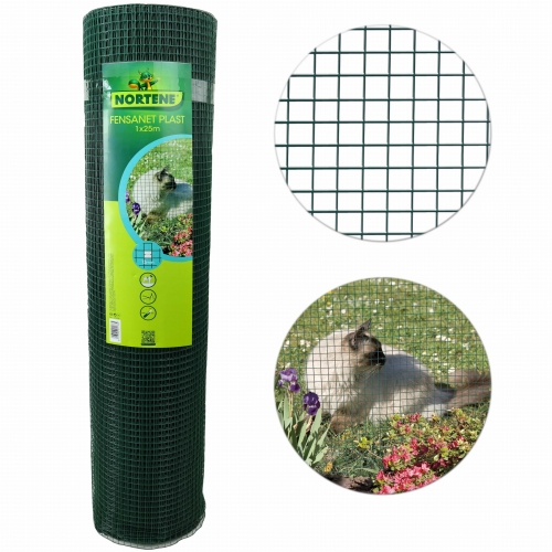 Nortene Siatka Metalowa Fensanet Plast 1x25m 13mm 0,9mm Zielona