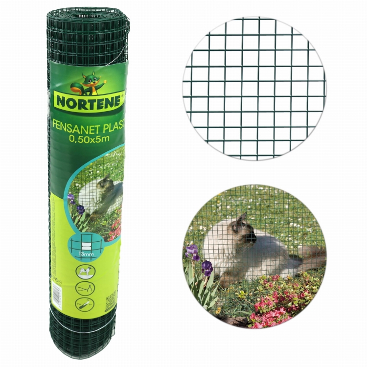 Nortene Siatka Metalowa Fensanet Plast 0,5x5m 13mm 0,9mm Zielona