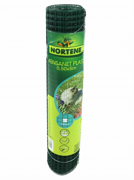 Nortene Siatka Metalowa Fensanet Plast 0,5x5m 13mm 0,9mm Zielona