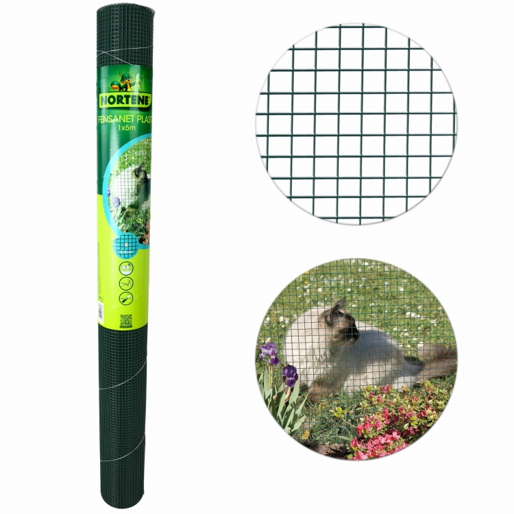 Nortene Siatka Metalowa Fensanet Plast 1x5m 6,4mm 0,9mm Zielona