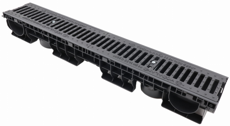 Kanał DN100 H120 C250 PP/ŻEL. 12x16x100[cm] PM BASIC Odwodnienie Liniowe korytko plastikowe / ruszt żeliwny