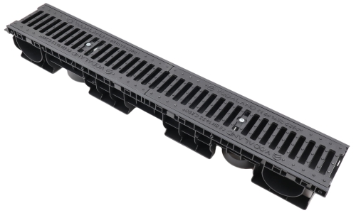 Kanał DN100 H120 C250 PP/ŻEL. 12x16x100[cm] PM BASIC Odwodnienie Liniowe korytko plastikowe / ruszt żeliwny