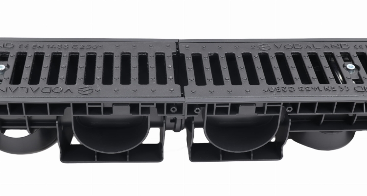 Kanał DN100 H120 C250 PP/ŻEL. 12x16x100[cm] PM BASIC Odwodnienie Liniowe korytko plastikowe / ruszt żeliwny
