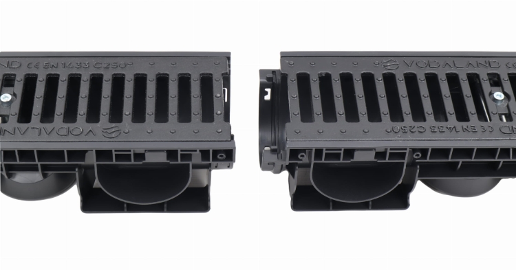 Kanał DN100 H120 C250 PP/ŻEL. 12x16x100[cm] PM BASIC Odwodnienie Liniowe korytko plastikowe / ruszt żeliwny