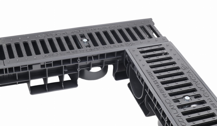 Kanał DN100 H120 C250 PP/ŻEL. 12x16x100[cm] PM BASIC Odwodnienie Liniowe korytko plastikowe / ruszt żeliwny