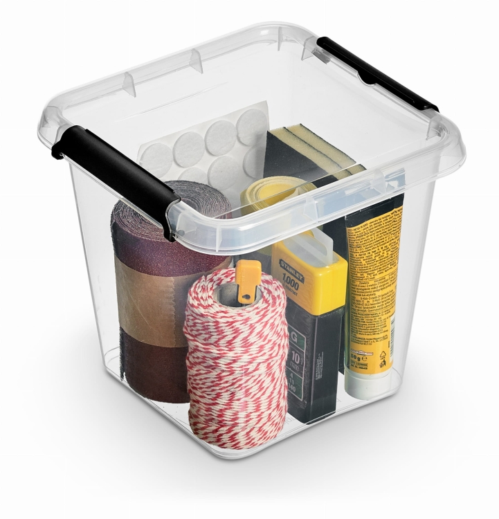 2x Pojemnik 4L Plastikowy Transparentny z Pokrywą Kwadratowy SimpleStore Zestaw Pudełek