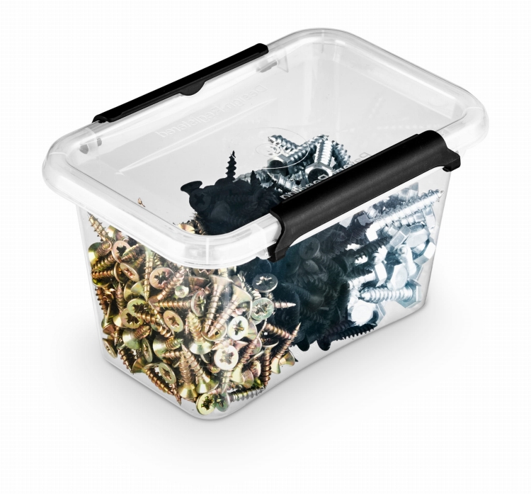 2x Pojemnik 0,65L Plastikowy Transparentny z Pokrywą SimpleStore Zestaw Pudełek