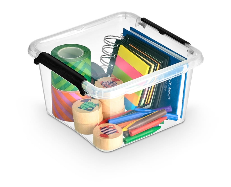 2x Pojemnik 1,15L Plastikowy Transparentny z Pokrywą SimpleStore Zestaw Pudełek