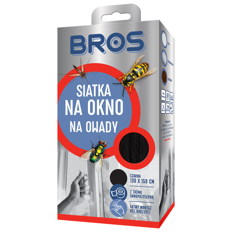 Bros siatka na okno na owady 130x150 czarna