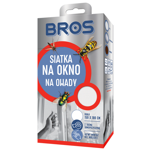 Bros siatka na okno na owady 130x150 biała