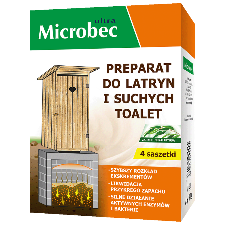 Microbec ultra do latryn i suchych toalet 4x30g