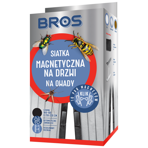 Bros Siatka magnetyczna na drzwi na owady 100x220 czarna