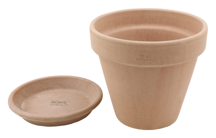 DEGREA Doniczka Ceramiczna Terakota VASO ARENA D19 cm + Podstawek D17 cm