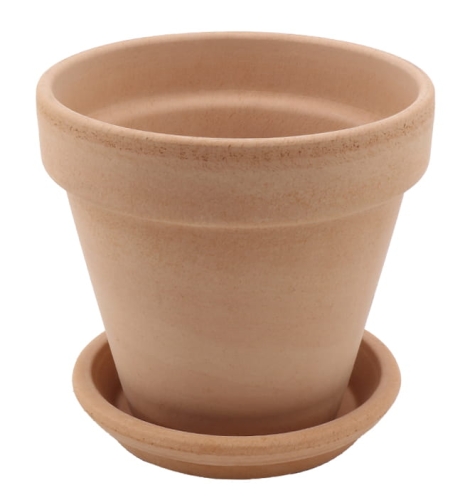 DEGREA Doniczka Ceramiczna Terakota VASO ARENA D15 cm + Podstawek D13 cm