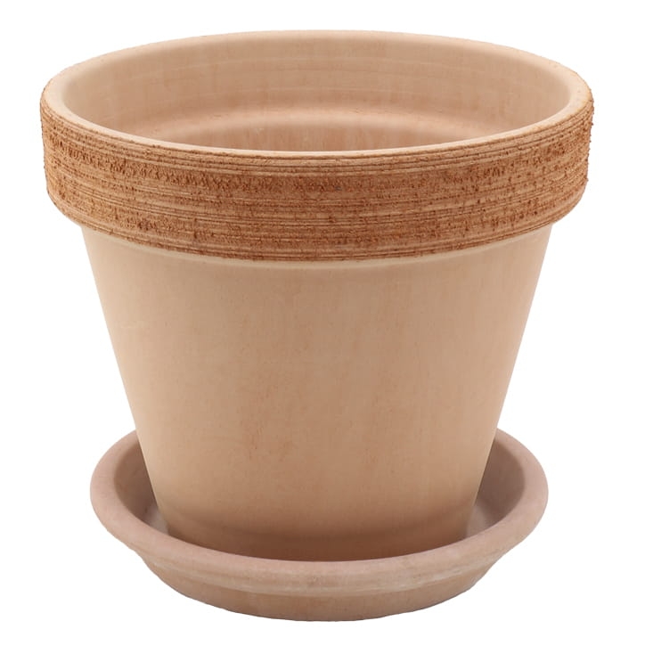 DEGREA Doniczka Ceramiczna Terakota VASO ARENA GRAFFIATO D19 cm + Podstawek D17 cm