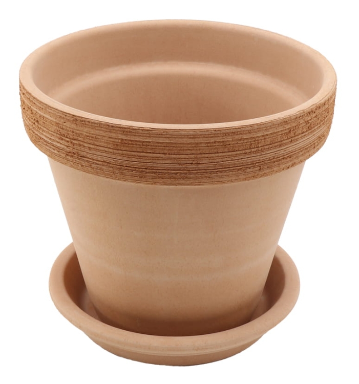 DEGREA Doniczka Ceramiczna Terakota VASO ARENA GRAFFIATO D17 cm + Podstawek D15 cm