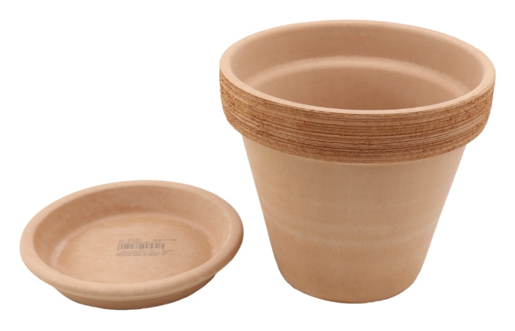 DEGREA Doniczka Ceramiczna Terakota VASO ARENA GRAFFIATO D17 cm + Podstawek D15 cm
