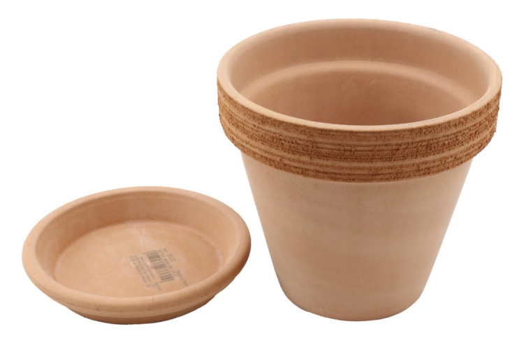 DEGREA Doniczka Ceramiczna Terakota VASO ARENA GRAFFIATO D15 cm + Podstawek D13 cm