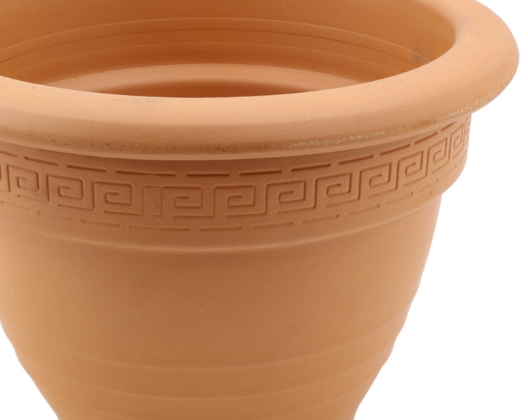 DEGREA Doniczka Ceramiczna Terakota Zdobiona CAMPANA D27 cm + Podstawek D21 cm