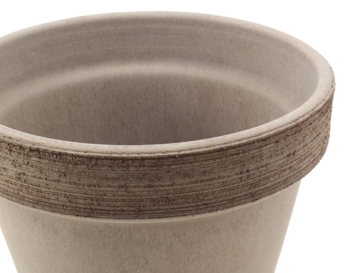 DEGREA Doniczka Ceramiczna Terakota VASO VULCANO GRAFFIATO D19 cm + Podstawek D17 cm