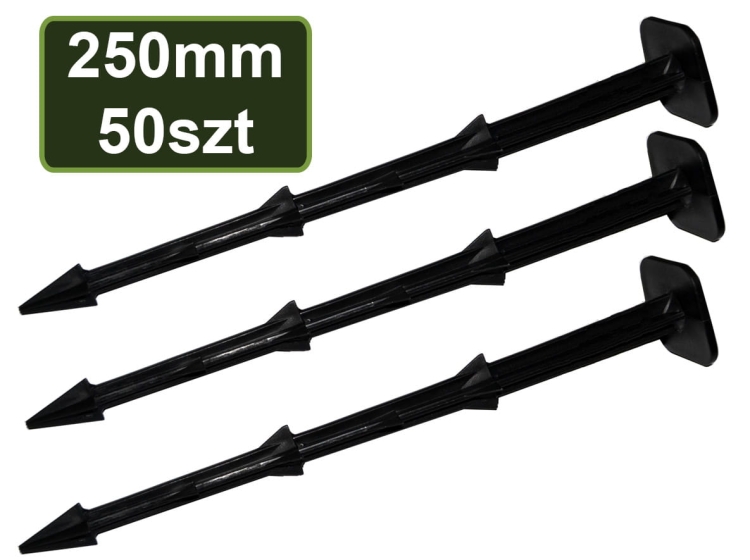 Kotwy L250mm 25cm 50szt do Agrowłókniny Tkaniny Kołki Szpilki Kotwice