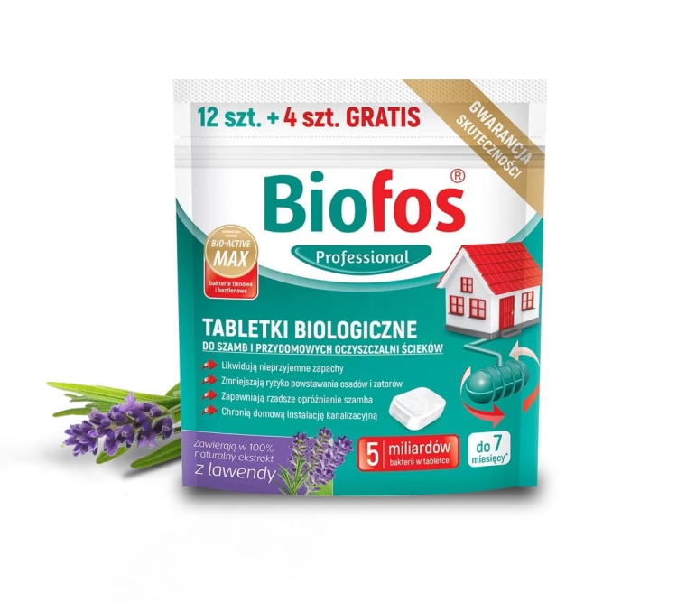 Biofos Professional Tabletki do szamb 12szt+4szt gratis