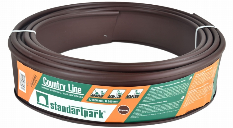 Obrzeże 9m BRĄZ 10cm trawnikowe Country Line