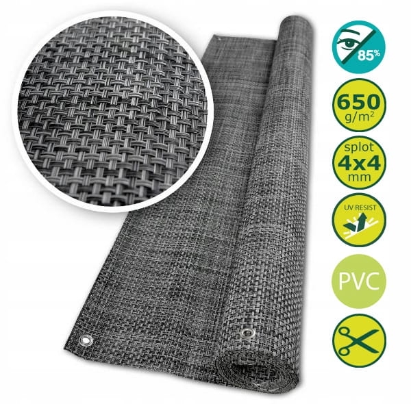 Mata Technorattan SZARA 650g/m2 1,5x3m