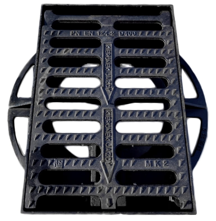 Wpust uliczny BK67 kołnierz 4/4 (pełny) D400 600x400x100mm żeliwny odpływ burzowy deszczowy