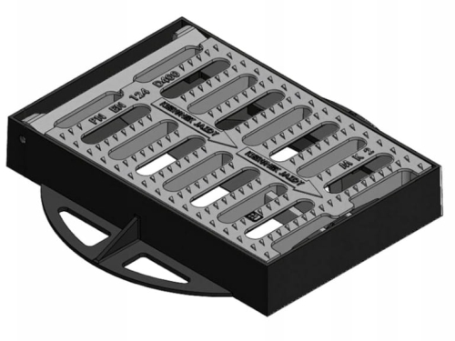 Wpust uliczny BK67 kołnierz 4/4 (pełny) D400 600x400x100mm żeliwny odpływ burzowy deszczowy